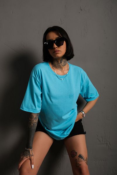 ALİKA Ανδρικό μπλουζάκι Basic μονόχρωμο Oversize Düzrenk-tshirt
