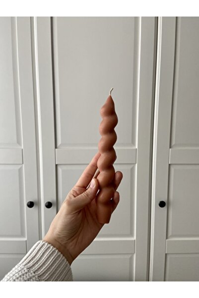 mumeleven Kahverengi Kalın Burgu Şamdan Mum (2 ADET)