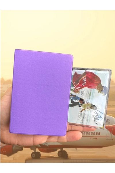 Cekuonline Tweety Purple Vinlex Passport Cover Compatible with All Country Passports