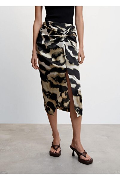 MANGO Woman Шарена риза с колан