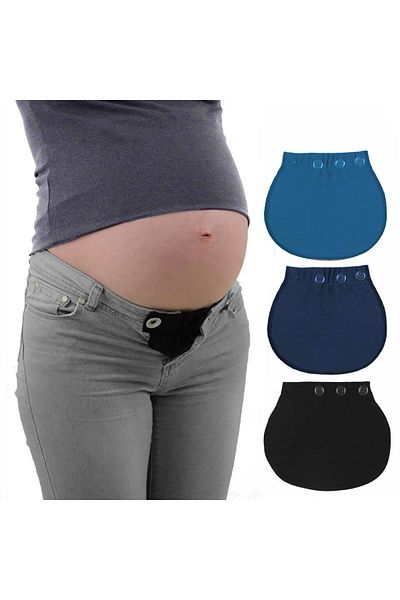 Pimobile Pantaloni de maternitate Extensor de talie-Extensor de pantaloni pentru femei Albastru-negru-bluemarin 3 culori