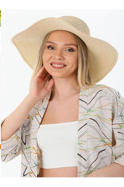 laviyonsa Straw Flared Beach Hat