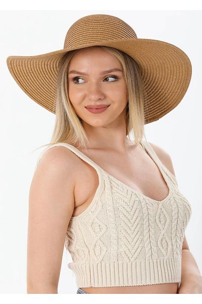 laviyonsa Straw Flared Beach Hat