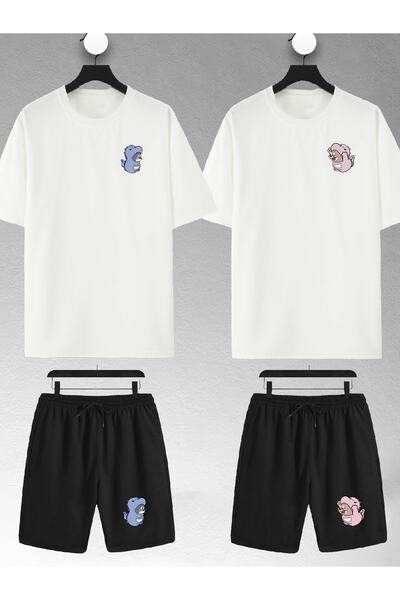 macklin Unisex Femei Bărbați Dinozaur Tom și Jerry Imprimat Lover Cuplu Combi...