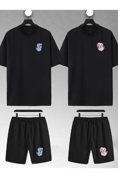 macklin Unisex Femei Bărbați Dinozaur Tom și Jerry Imprimat Lover Cuplu Combi...