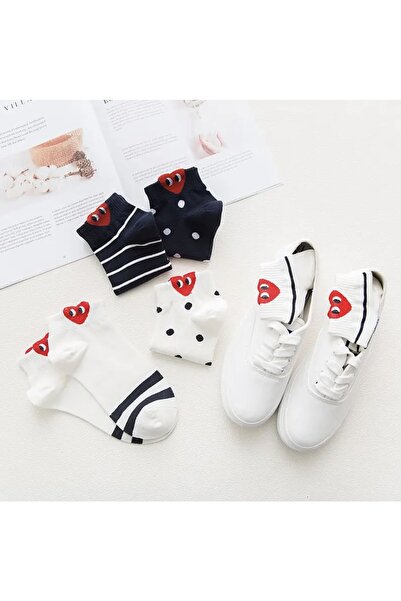 çorapdunyam 5 чифта памучни къси чорапи с мотив на сърца