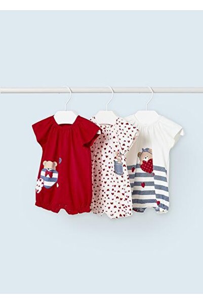 MAYORAL Kız Bebek Kırmızı Set 3'lü Tulum Kısa