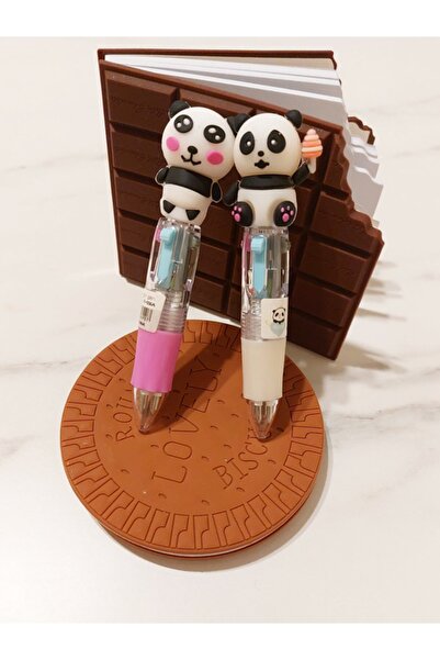 BIDIK TOYS Mini Panda 4 Renkli Tükenmez Kalem - Çoklu Tükenmez Kalem Mini Boy...
