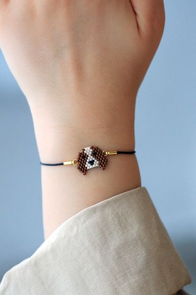 Kübüşün Atölyesi Ka-011 Miyuki Small Dog Bracelet - Handmade