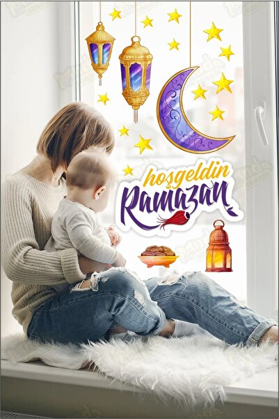 Think And Print Hoşgeldin Ramazan Sticker Ramazan Süsü Bayram Cam,duvar,stick...
