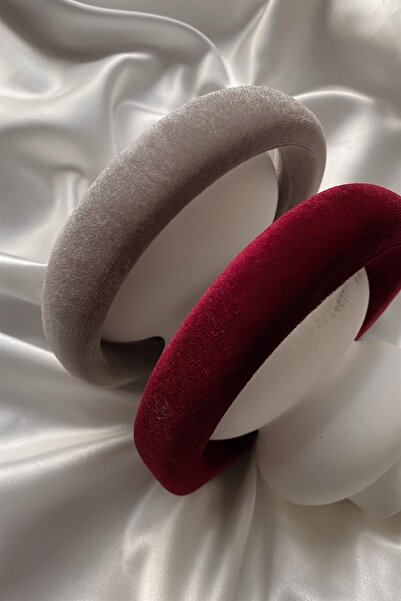 mylove Burgundy Curved Velvet Crown