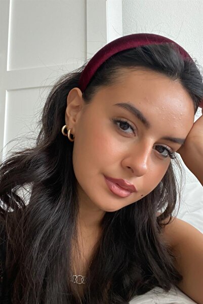 mylove Burgundy Curved Velvet Crown