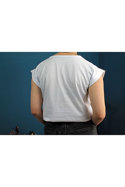 Damla Tricou tricotat de bază cu decolteu în V cu aspect căptușit 100% bumbac