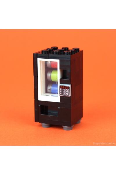 LEGO Orjinal Aksesuar Moc Custom Minifigür Şehir Modular Building Bina Siyah Otomat Vending Machine