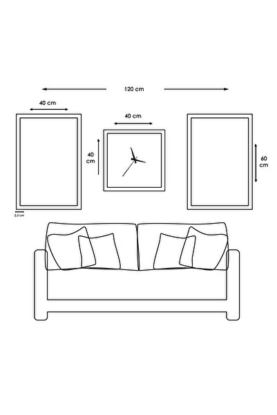 Zevahir Mobilya Dekorasyon Gold Aynalı Pleksi Çerçeveli Hz Muhammed Ve Allah Lafzı Üçlü Mdf Tablo Seti Ve Saat Seti