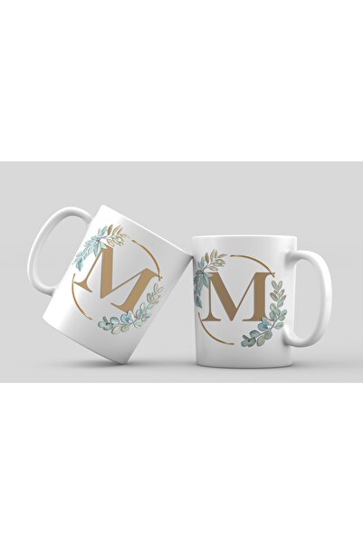 PRINT it حرف M - كوب بورسلين مطبوع بتصميم مؤطر