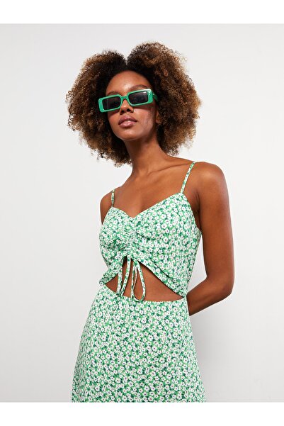 LC Waikiki Dámské viskózové šaty s květinovým páskem se srdcem