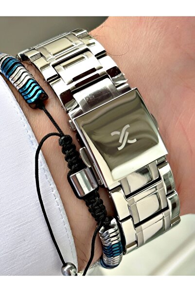 Daniel Klein Çelik Kordonlu Takvimli Erkek Kol Saati - Hematit Taş Özel Bileklik Hediye