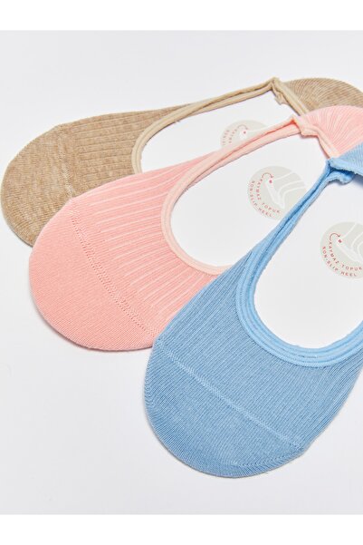 LC Waikiki Опаковка от 3 дамски чорапи балерина с плосък нехлъзгащ ток