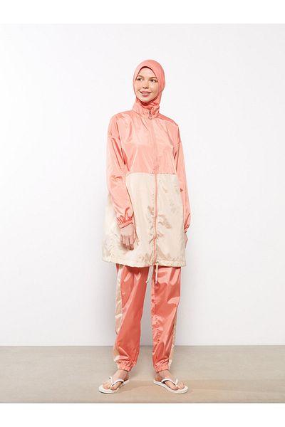 LC Waikiki Σετ γυναικείο μαγιό Hijab με ψηλό γιακά Color Blocked μακρυμάνικο