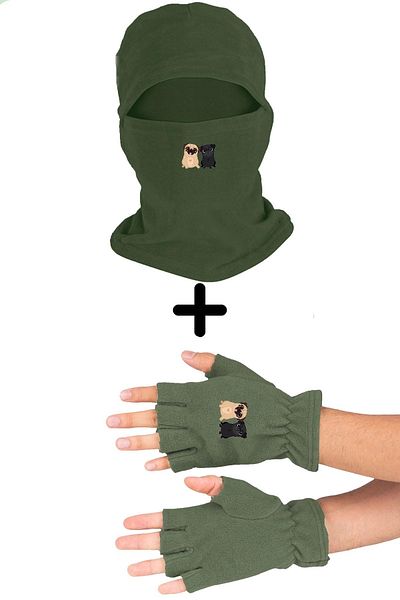 herotasarım Σετ γάντια Polar Cut - Pugs Balaclava Bll3567