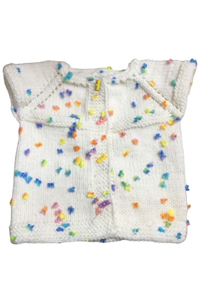 Işin Tasarım Floral Knitted Baby Girl Vest