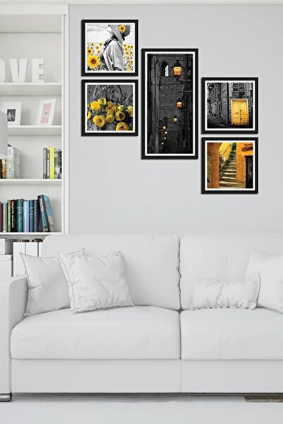 NT Handmade Parçalı Çerçeve Görünümlü Mdf Tablo - Salon Oturma Yatak Odası Of...