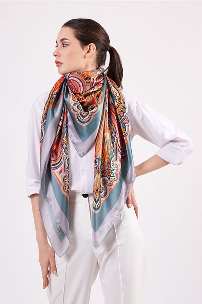 Nomads Felt Pure Silk Shawl Scarf| 140 cm| Etro Pattern 8