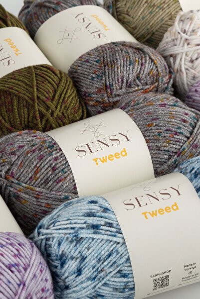 SENSY Преміум твід ручної в'язки нитки для шапок, шарфів, кардиганів, светрів, домашнього текстилю, білі