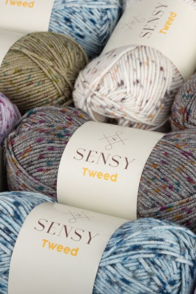 SENSY Premium Tweed Χειροποίητο νήμα πλεξίματος Beanie Scarf Floss Ζακέτα πουλόβερ Σχοινί Οικιακό Υφασμάτινο Νήμα Χακί