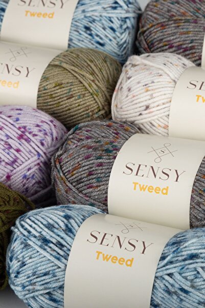 SENSY Premium Tweed Χειροποίητο νήμα πλεξίματος Beanie Scarf Floss Ζακέτα πουλόβερ Σχοινί Οικιακό Υφασμάτινο Νήμα Χακί