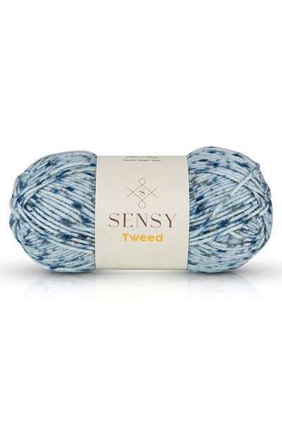 SENSY Premium Tweed Hand Knitting Yarn Beanie Scarf Yarn Cardigan Sweater Yarn Home Textile Yarn Light Blue