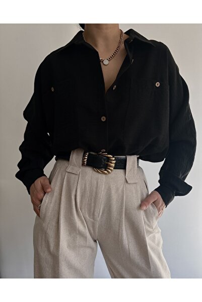 BOHEMAİ Modus Vintage fekete vászoning