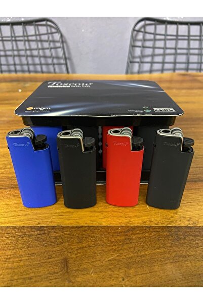 Toscow Metal Kılıflı Taşlı Doldurulabilir 4 Adet Çakmak