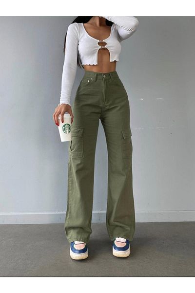 LAMİRAMOOD Khaki Pocket Gabardine Jeans