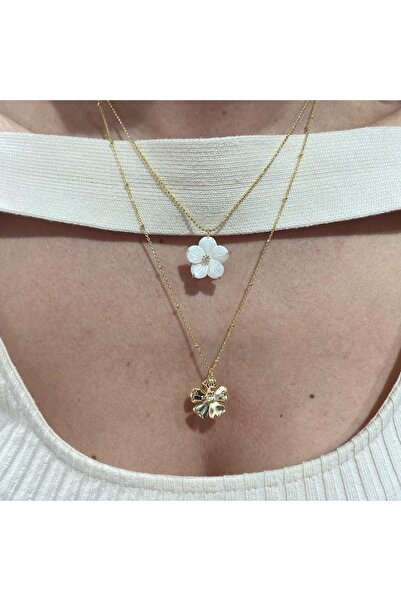 Saras Jewels Kendinden Ikili Manolya Kolye