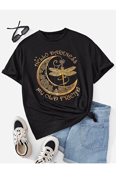 Machetta Μπλουζάκι Unisex μεγάλου μεγέθους Hello Darkness με εμπριμέ μαύρο oversize