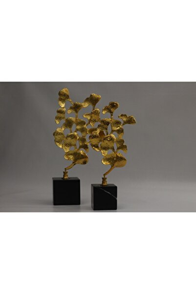 Gold Leaf Dekoratif Mermer Obje - 2li Set