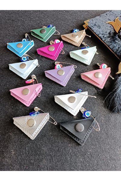ViP GiFT Mini Doll Cevşen Prayer Pendant Amulet Genuine Leather Handmade Triangle