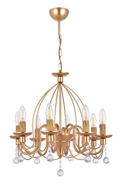 VK HOME AYDINLATMA Hümayun Luxury Stone Chandelier 8 Pieces (GOLD)