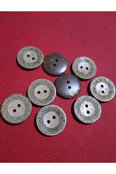 İMREN AKSESUAR كوكانات زر خشبي 2.5 سم مع رسم ليزر 1 عبوة 10 قطع