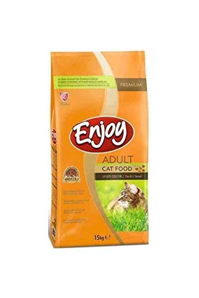 Enjoy 15 Kg Renkli Tanecikli Kedi Maması + 20'li Kedi Stick Ödül Maması