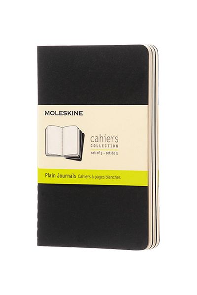 Moleskine Cahier Pocket 3-Piece Unlined Notepad, 9x14cm