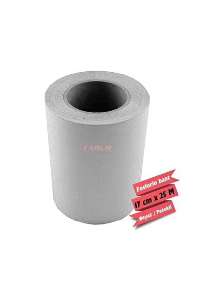 Carub شريط أبيض على شكل قرص العسل الفسفوري 17 سم × 25 متر