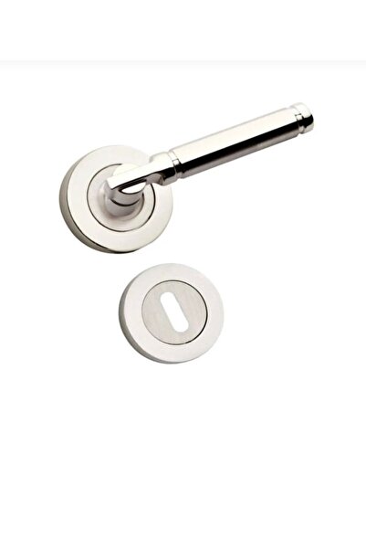 Genel Markalar Feyza Parçalı Rozetli Oda Kapı Kolu Nikel 1 Takım - Sağ - Kapı Kulpu - 2 Yıl