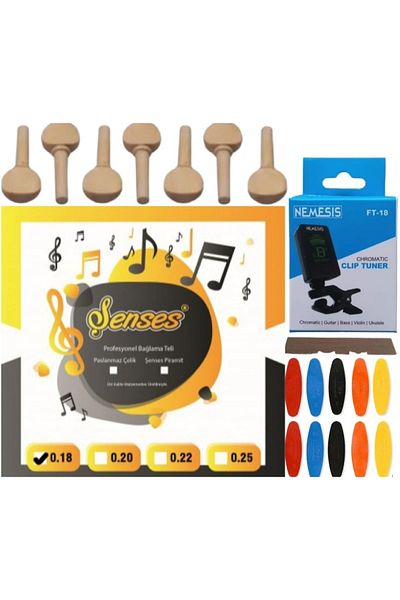 şenses müzik market 0.18 Short Handle Tie Wire Tuner + Akgürgen Auger + Filler + Threshold Set of 5