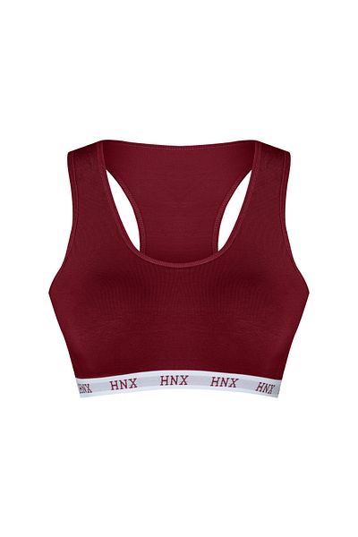 HNX Sutien Sport Elastic Roșu Claret Și Chiloți De Damă Tanga