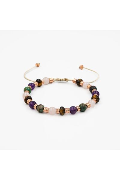 OSMANLI DOĞAL TAŞ الهيماتيت الوردي الكوارتز الكريزوكولا الجمشت عين النمر سوار الحجر الطبيعي