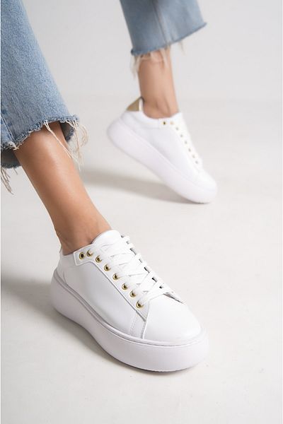 MASSOLE Pantofi sport albi cu șireturi, sezon nou, premium, cu talpă ușoară, pantofi sport de damă