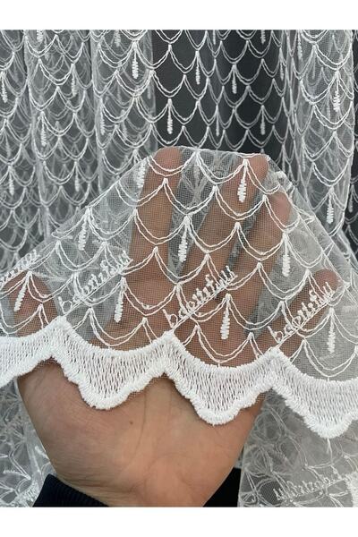 Cortibo Drop Patterned 1 in 2 Pleated Tulle Curtain